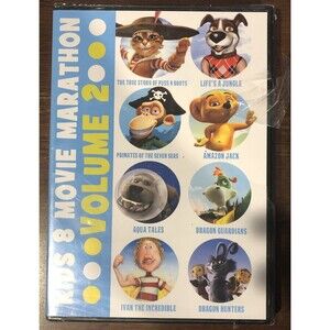 Kids 8 Movie Marathon Volume 2 DVD New Sealed Puss 'n Boots Family Fun Dragon